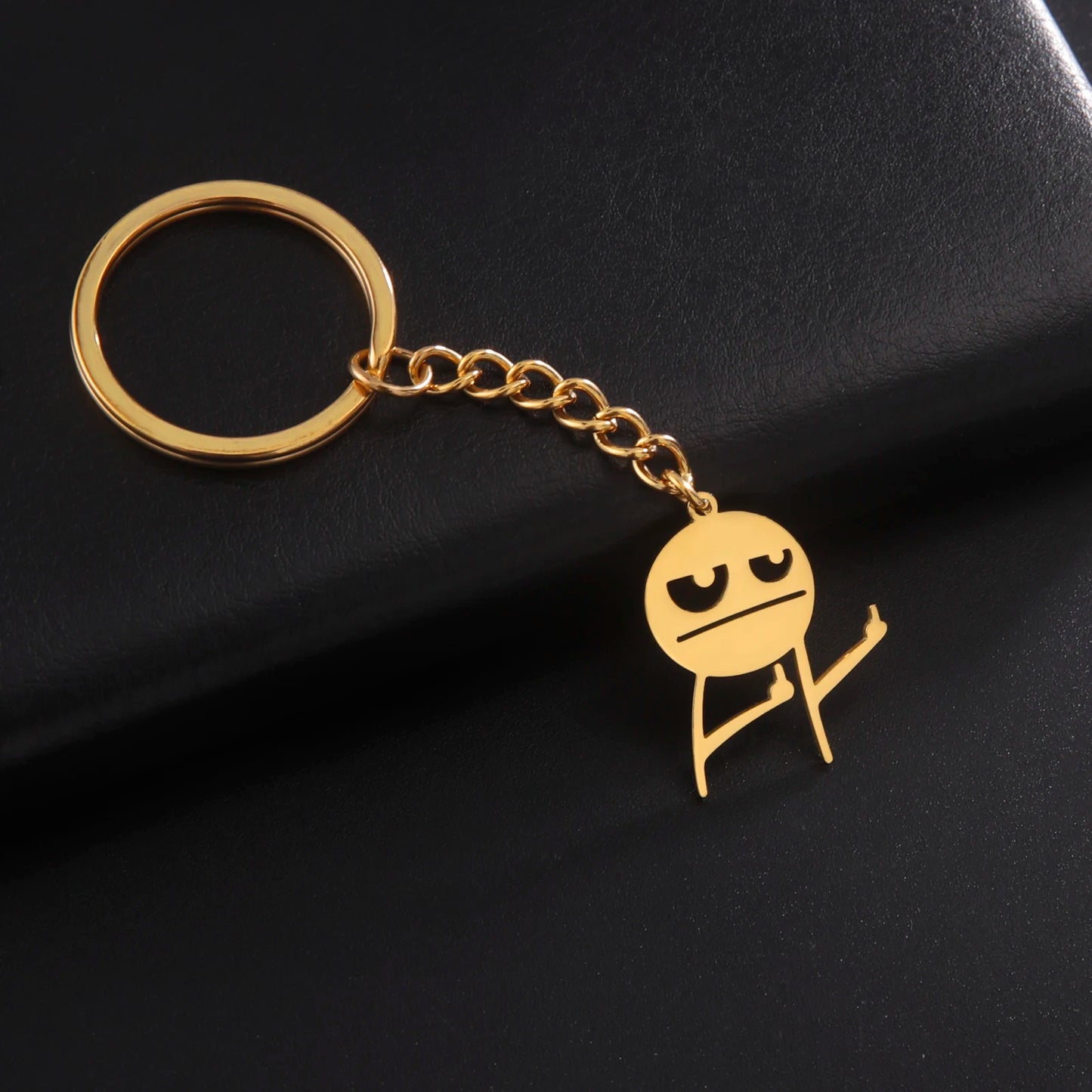 Budzcloud Middle Finger Stickman Keychain And Stainless Steel Pendant