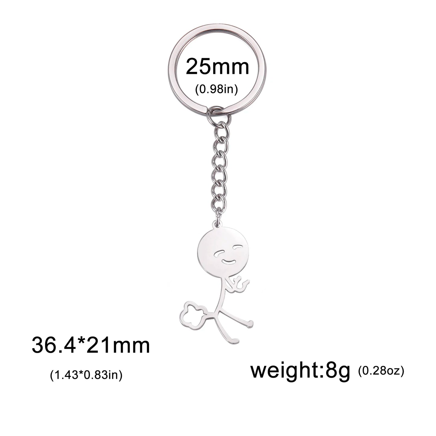 Budzcloud Fart Stainless Stickman Pendant And Keychain