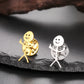 Budzcloud Stainless Steel Middle Finger Stickman Brooch